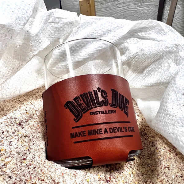 Leather wrapped whiskey  glass