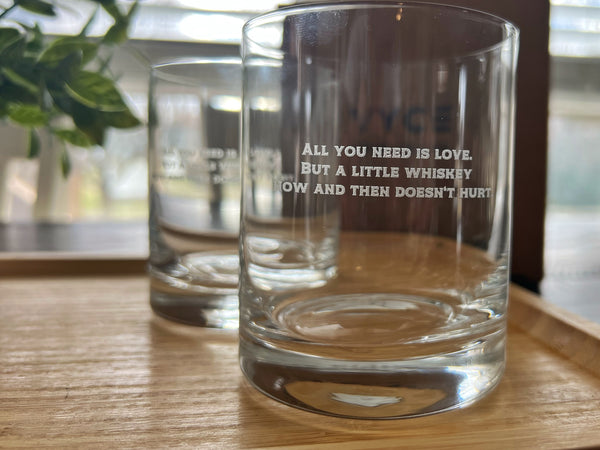 engraved whiskey glass