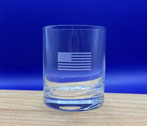 American flag whiskey glass
